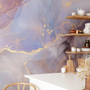 Pastellfarben Alkohol Tinte Kunst Tapete, Schälen und aufkleben Marmor Tapete, Selbstklebende Tapete, Entfernbares Wandbild