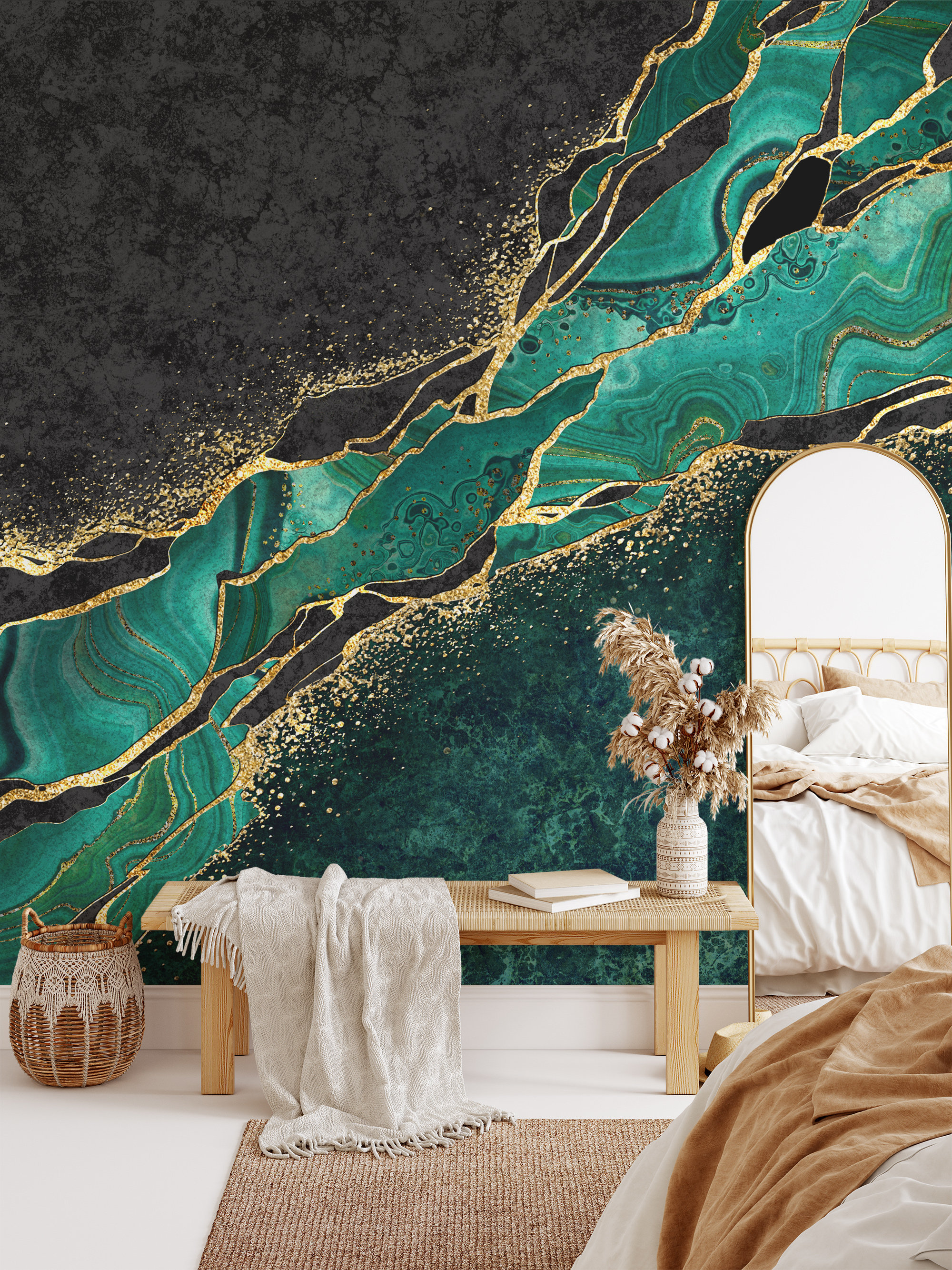 Abstract background fashion fake stone texture malachite emerald green  agate or marble slab with gold glitter veins wavy lines painted  artificial marbled surface artistic marbling illustration Stock Photo by  wacomka 285152244