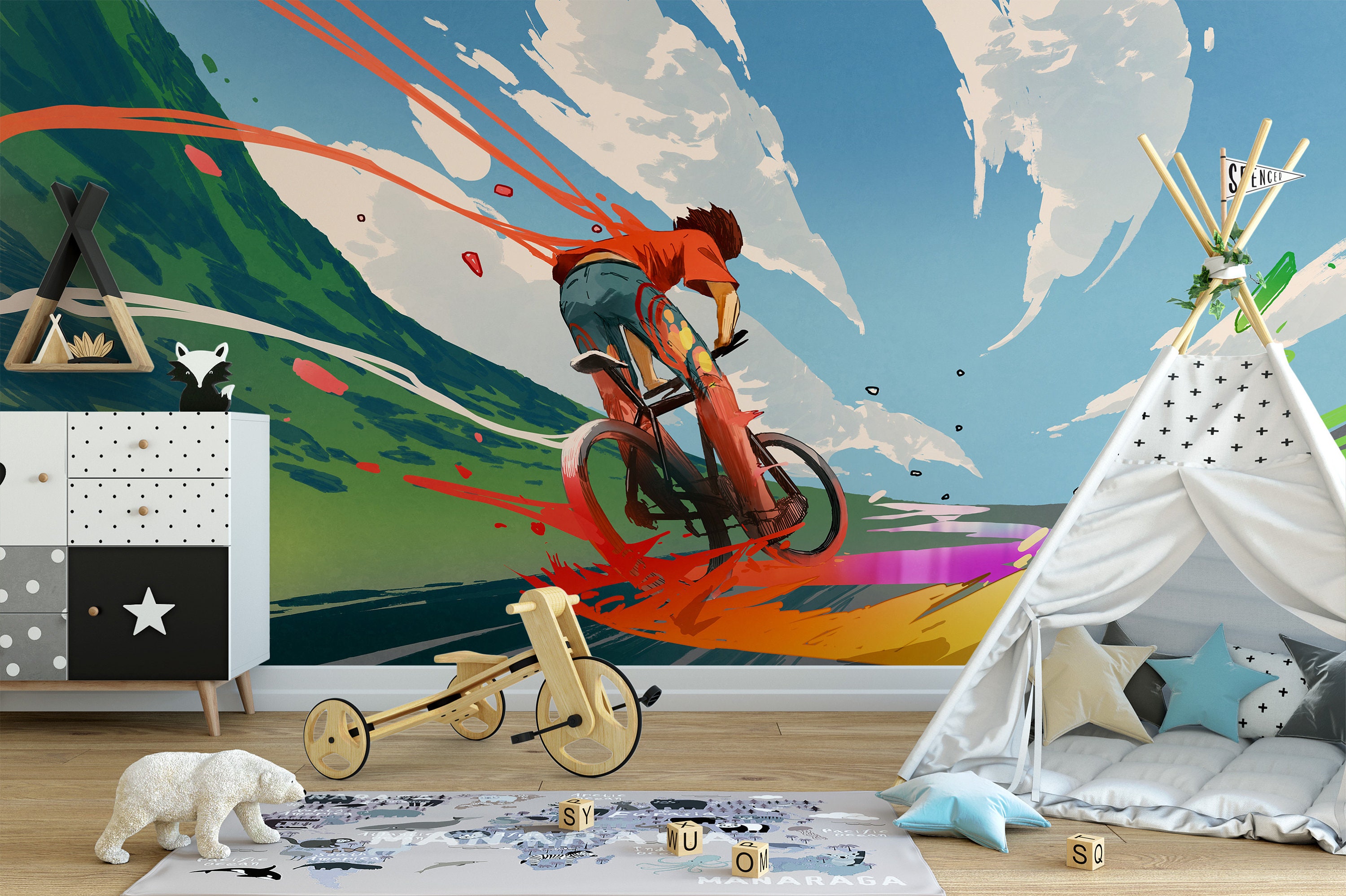 Buy Colorful Kid on A Bike Cartoon Wallpaper Peel and Stick Online in India - Etsy Buy Colorful Kid on A Bike Cartoon Wallpaper Peel and Stick Online in India - Etsy
