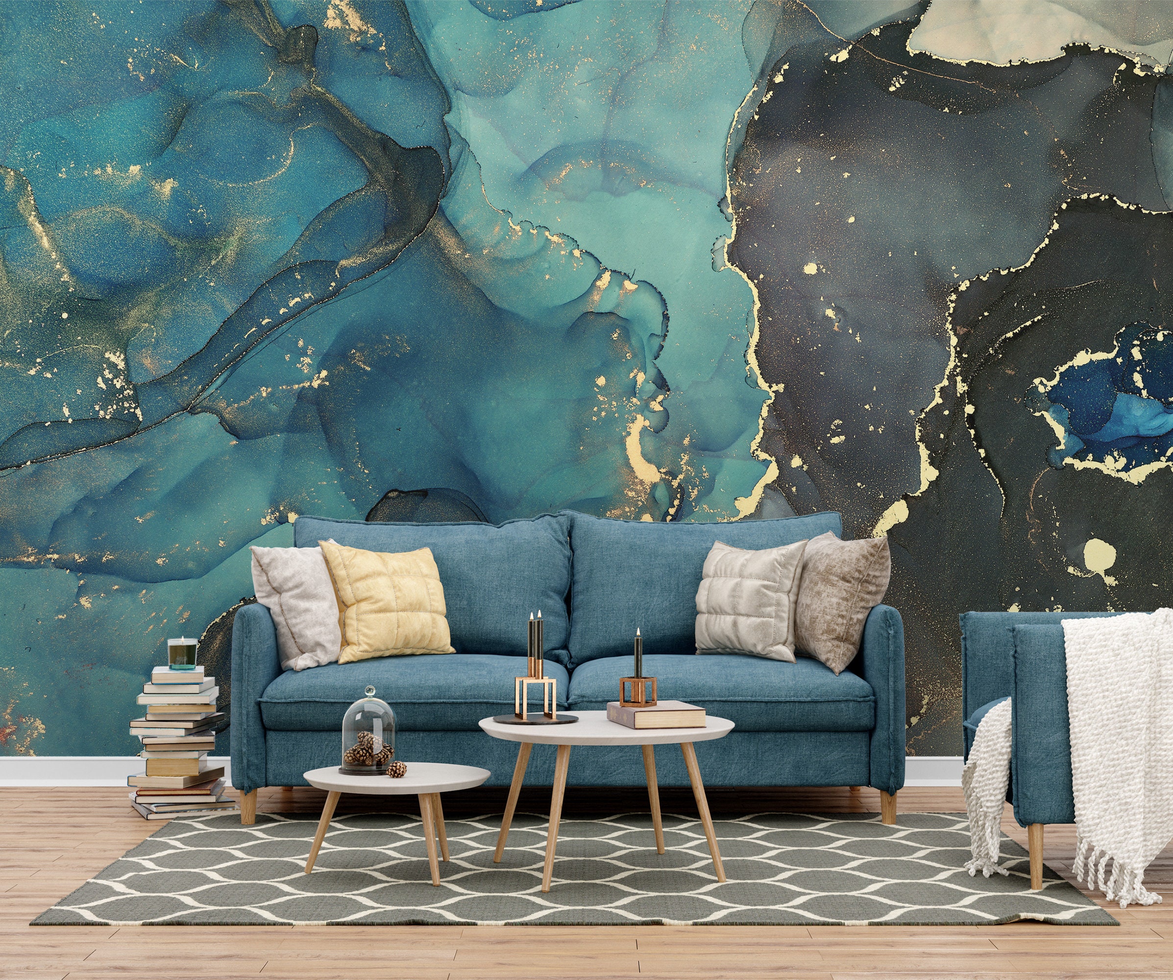 Dark Emerald Green Marble Texture Wallpaper Luxury Marble Etsy