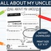 All About My Uncle Printable, Uncle Father's Day Gift, Father's Day ...