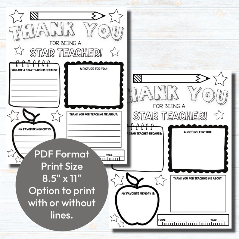 Teacher Appreciation Week Printable, Teacher Thank You, Teacher Survey