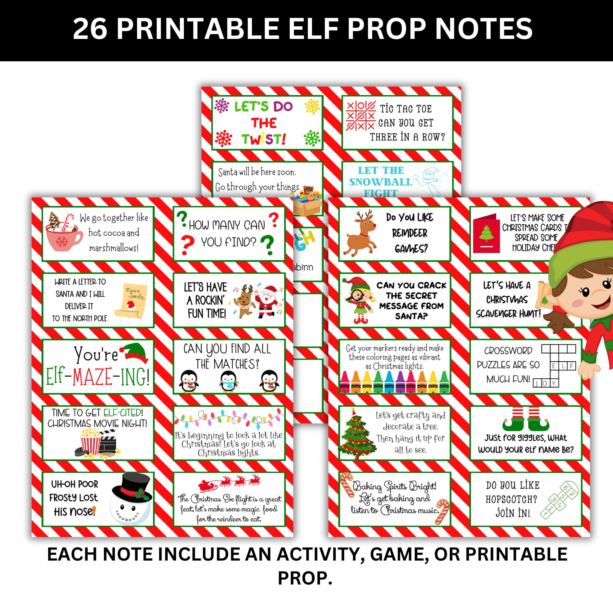 Printable Elf Adventure Kit | Notes, Letters & Props | Christmas Elf ...