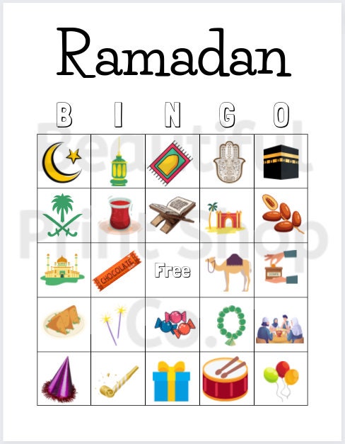 Ramadan Bingo, Ramadan Game, Ramadan Mubarak Game, Ramadan Activity ...
