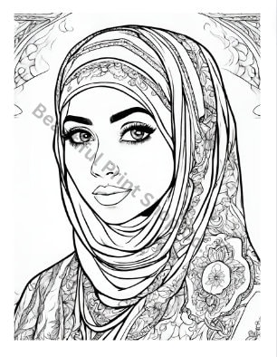 Muslim Teen Coloring Pages Muslimah Coloring Pages Muslim - Etsy