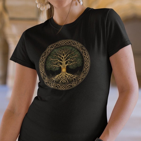 Nature Lover's Dream: Tree of Life Shirt Inspired by Yggdrasil in Nordic Viking Style