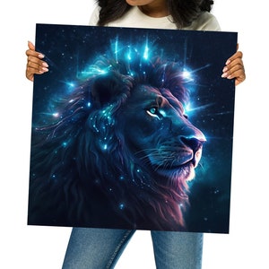 Lion Bioluminescent Art Design - Art Print Poster