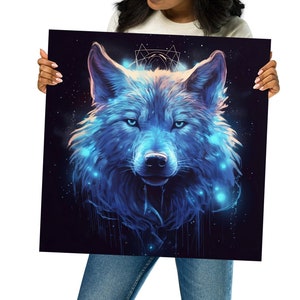 Wolf Bioluminescence Art Design - Art Print Poster
