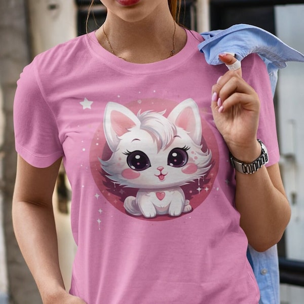 Kawaii Katzen T-Shirt – Ästhetisches Shirt – Kawaii Kleidung – Süßes und verspieltes ästhetisches Katzen-T-Shirt