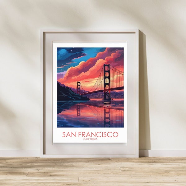 San Francisco Reisedruck Poster - Kalifornien Wandkunst Druck