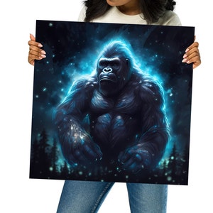 Gorilla Bioluminescent Art Design - Art Print Poster