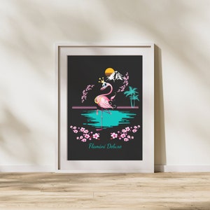 Lady Flamini Deluxe, Flamingo Beach Summer Design - Poster