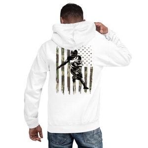 Football Hoodie Sweatshirt • USA Flag Patriotic • Backprint