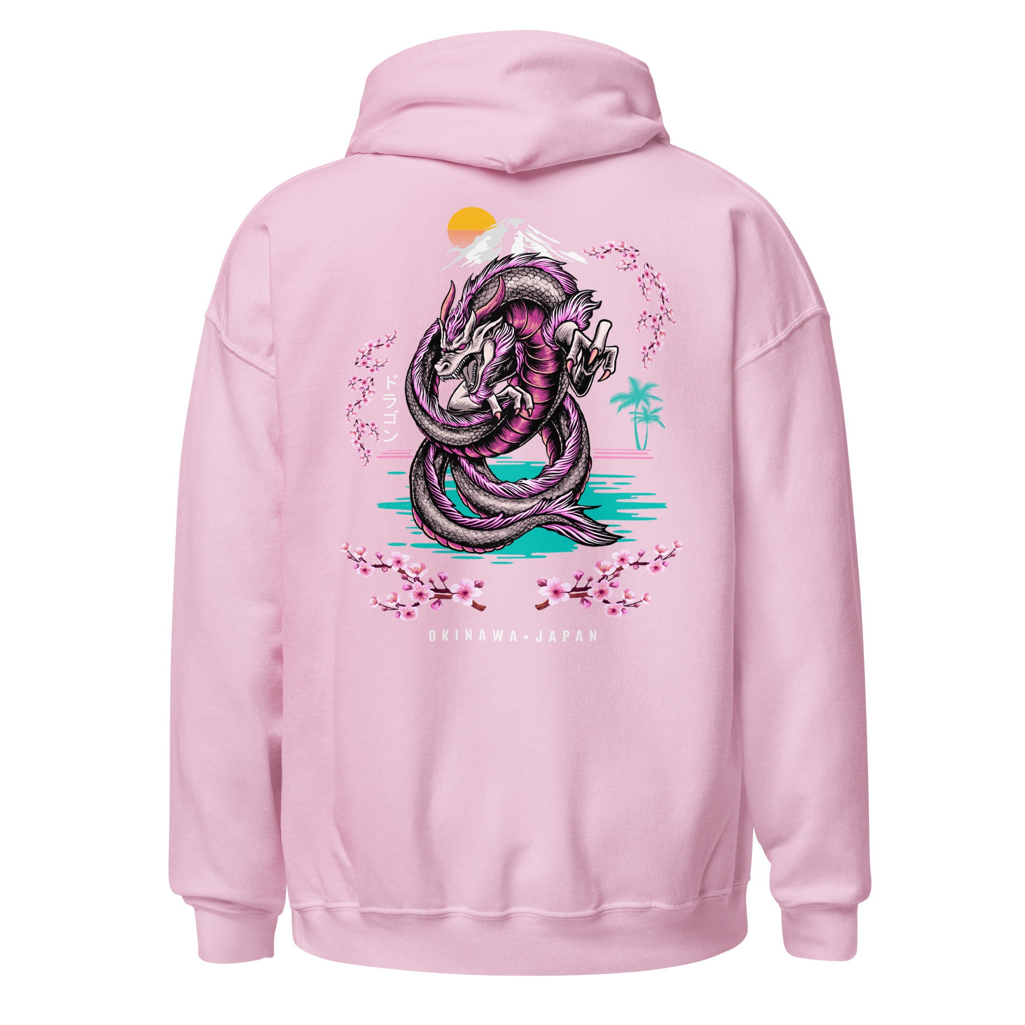 Janpanese Dragon Print Hoodie Dress