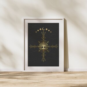 Mystical Ornament Viking, Tree of Life, Moon Phases Tree of Life - Poster