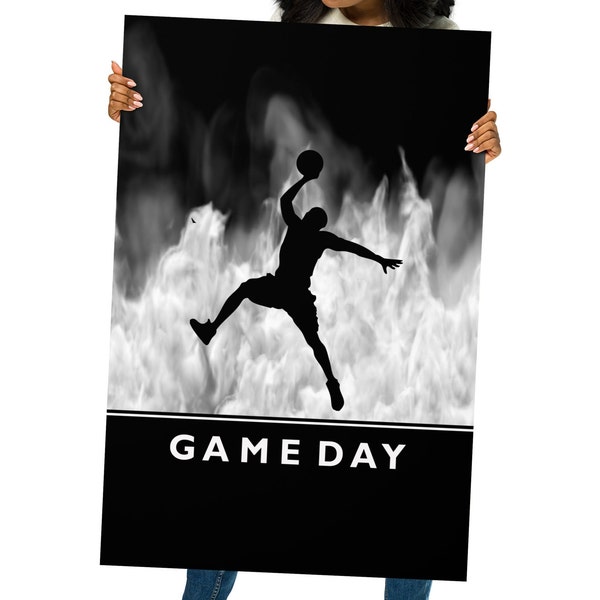 Gazing Through the Fog: Basketball Player Mirrored - Stunning Basketball Fan Poster Gift