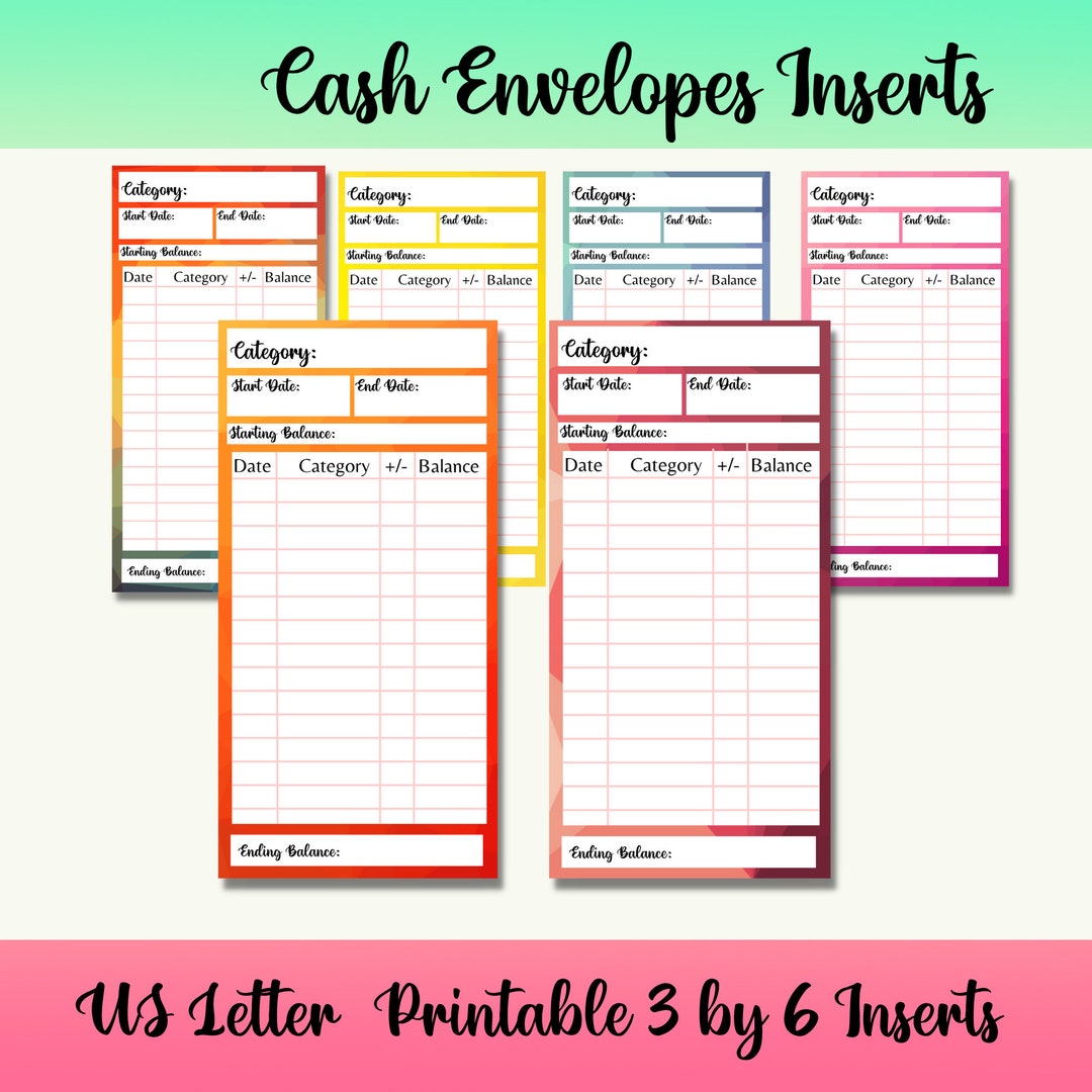 Cash Envelope Printable Expense Tracker Monthly Budget Dave Etsy