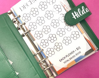 A6 Binder Money Savings Challenge, 12 Monthly Trackers
