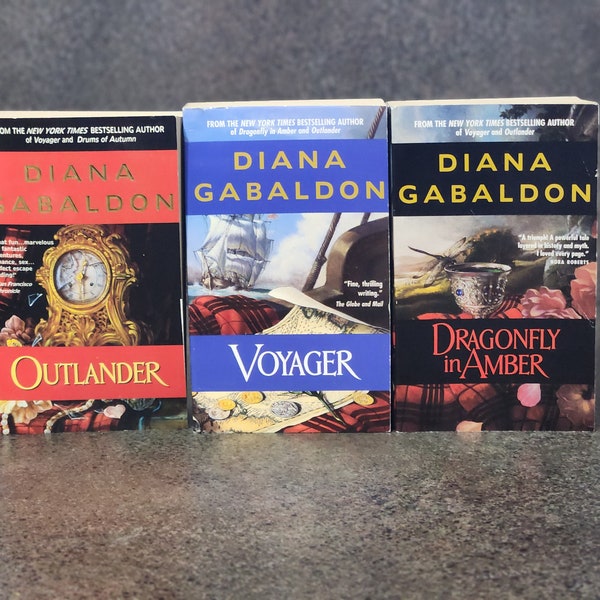 Outlander Diana Gabaldon Set Of Three Paperbacks 90's 00's Seal Books Voyager Dragonfly