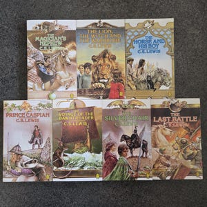 Chronicles Of Narnia Complete Set Of Seven C.S. Lewis Vintage 80&#39;s 90&#39;s Lion