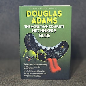 La Guía del autoestopista más que completa *FIRMADA* Douglas Adams Vintage 1986