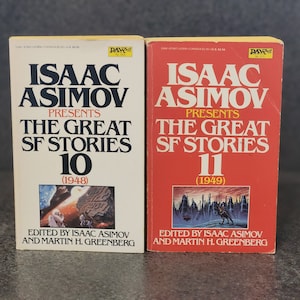 Isaac Asimov Great SF Stories Set Of Two Vintage 1980&#39;s Paperbacks