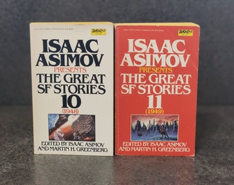 Isaac Asimov Grandes historias de ciencia ficción Conjunto de dos libros en rústica vintage de la década de 1980