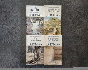 Le Seigneur des anneaux Hobbit J.R.R. Ensemble de quatre livres vintage Tolkien, 1970's Ballantine