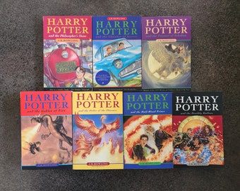 Harry Potter J.K. Ensemble complet de sept livres brochés vintage Rowling