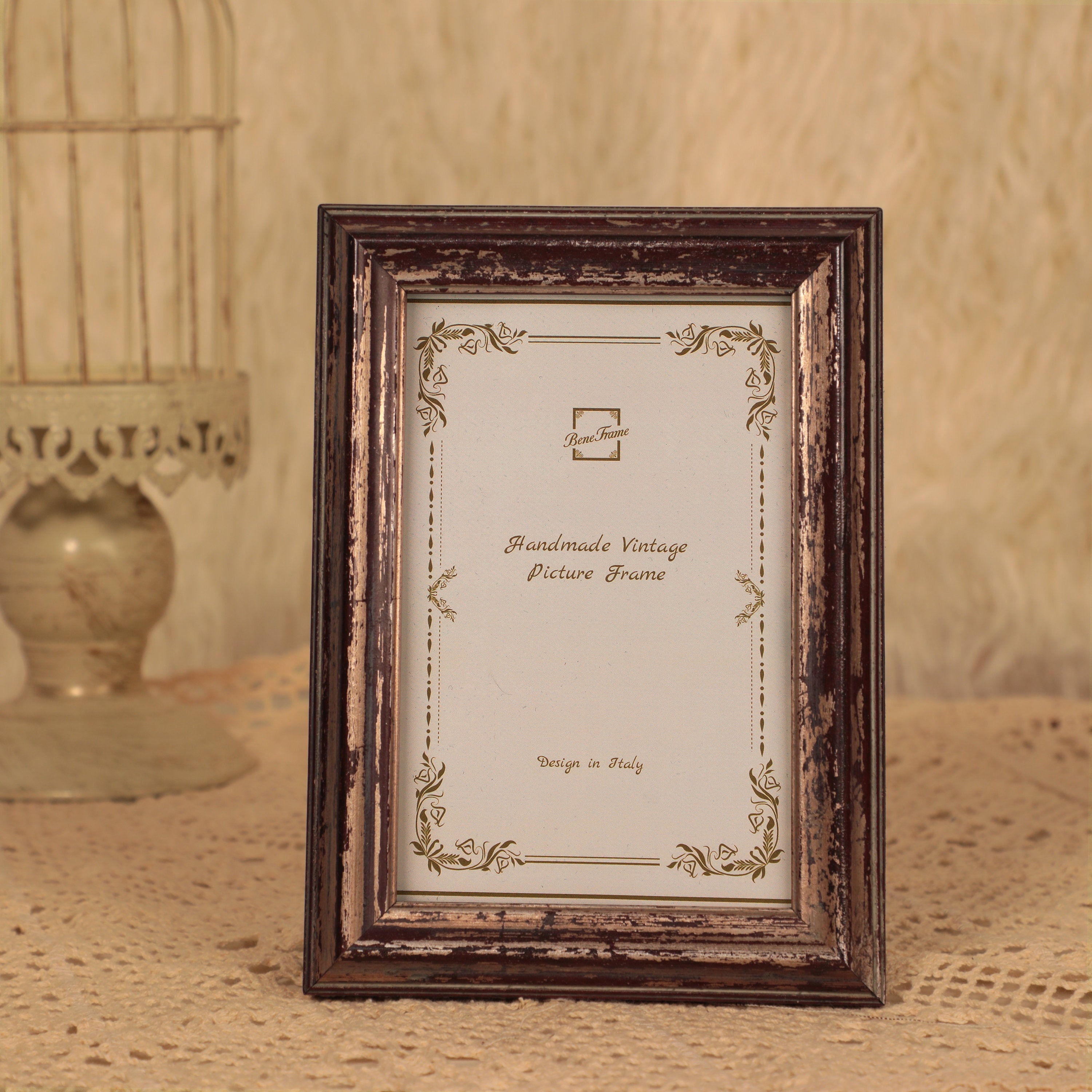 YesterDecor 4x6 Rustic Picture Frames - Set of 2 White Wood Picture Frames  - Farmhouse Style Distressed Wedding Picture Frame - 4x6 Photo Frame 