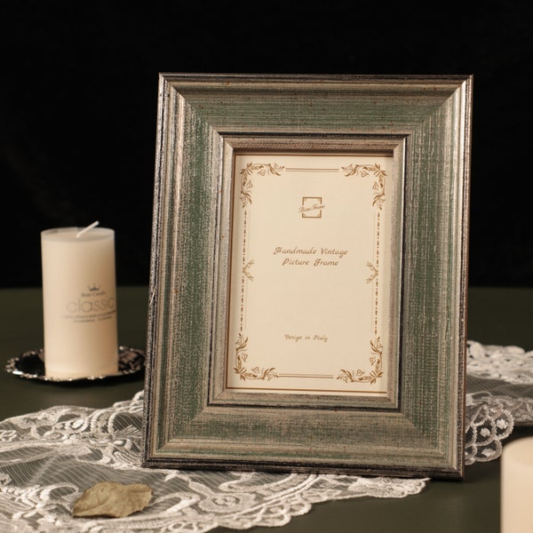 Green Rustic 4x6 Vintage Wedding Wood Picture Frame BeneFrame