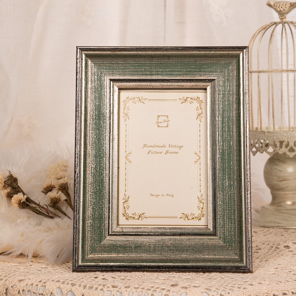 Green Forest Rustic 5x7 Vintage Wedding Wood Picture Frame BeneFrame