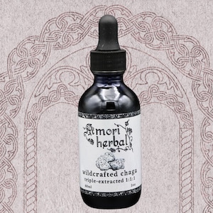 TINTURA DE CHAGA SELVAGEM (Triple-Extracted 1.1.1), Inonotus obliqus, Orgânico, 2oz, Forrageado, sustentável