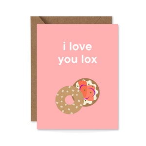 Ti amo Lox, DOWNLOAD DIGITALE Biglietto di San Valentino, Biglietto di anniversario, Biglietto di compleanno, 4,25 x 5,5 pollici, Divertente, Carino, Punny