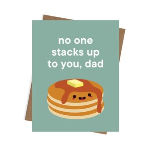 Papa, carte pour la fête des pères, 4,25 po x 14,5 po., drôle, mignon, petit garçon, pour le papa qui aime les crêpes !