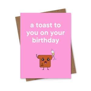 Un brindisi a te per il tuo compleanno, biglietto d'auguri DIGITAL DOWNLOAD, 4,25 x 5,5 pollici, divertente, carino, pungente