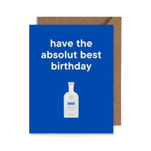 Carte d'anniversaire Have The Absolut Best (sur le thème de la vodka), 4,25 x 5,5 pouces, drôle, mignonne, petit garçon