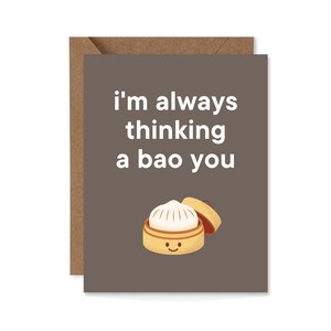 Penso sempre a Bao You, DOWNLOAD DIGITALE, Biglietto di San Valentino, Biglietto di anniversario, Biglietto di compleanno, 4,25 x 5,5 pollici, Divertente, Carino, Punny