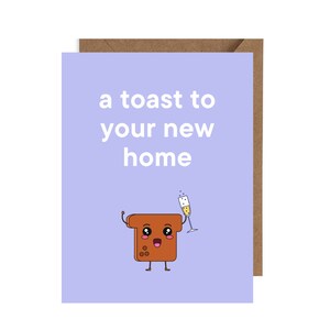 Um brinde à sua nova casa, DOWNLOAD DIGITAL, cartão de inauguração, 4,25 pol x 5,5 pol, engraçado, fofo, punny
