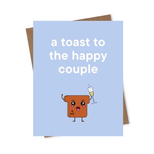 Un brindisi alla coppia felice, DOWNLOAD DIGITALE, Carta di fidanzamento, 4,25 x 5,5 pollici, Divertente, Carino, Punny