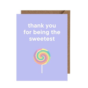 Grazie per essere il più dolce, DOWNLOAD DIGITALE, biglietto di ringraziamento, 4,25 x 5,5 pollici, divertente, carino, Punny
