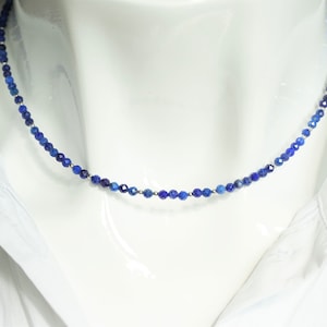 Lapis Lazuli Necklace: Handmade Gemstone Bead, Minimalist Yoga Crystal