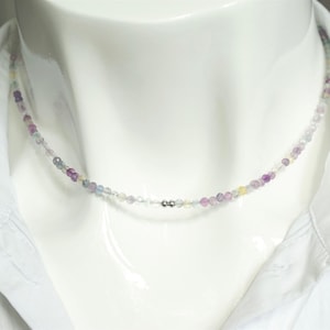 Handmade Fluorite Bead Necklace: Chakra Healing Gemstone Jewelry