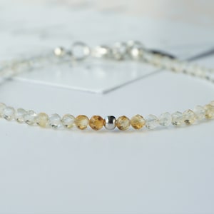 Handgemaakte citrien kralenarmband: natuurlijke edelsteen chakra healing kristal