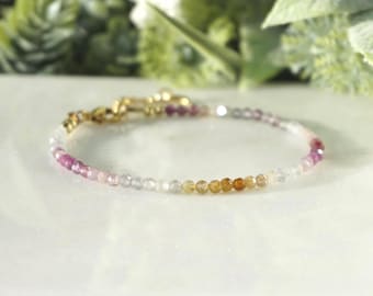 Rainbow Ruby Bracelet: Handmade Gemstone Bead, Chakra Healing Crystal