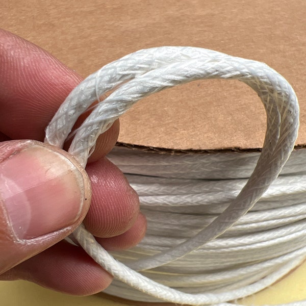 4/32” Double Welt Cord White Braided Upholstery Piping