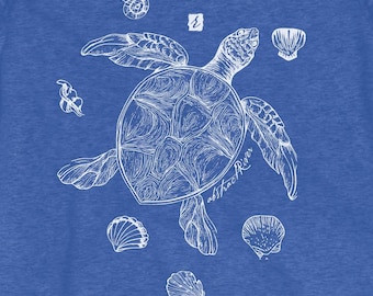 Turtle Seashells Graphic Tee: Women's Beach Shirt by abstractriver