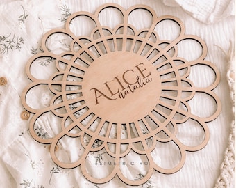 SVG Boho Rattan Flower girl decor | Spring Easter room decor | nursery sign | Laser tested file
