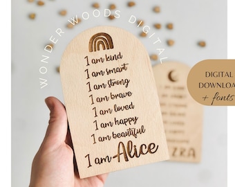 Affirmation board , baby , nursery, laser digital file svg| Pattern, Glowforge ready, Laser cut file | Commercial Use | ai dxf pdf