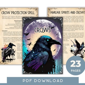 Enchanting CROWS Grimoire Pages! Unlock the Mysteries of Symbolism in Your Book of Shadows. Instant Download!